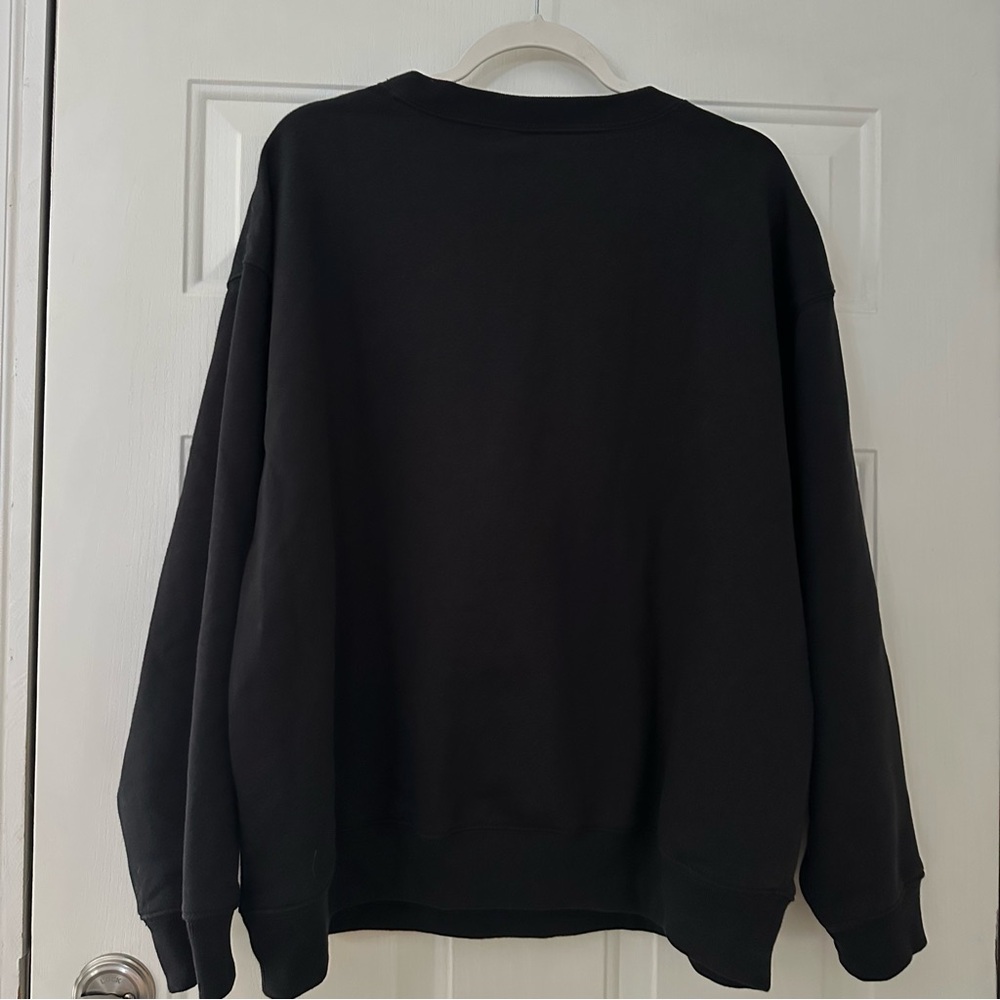 Gap Basic Crew Neck Oversized Sweatshirt Black NW… - image 6